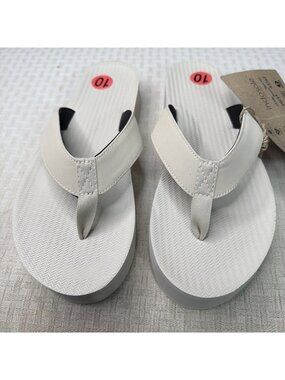 Indosole Cream Platform Flip Flops US 10 Sea Salt Woman’s